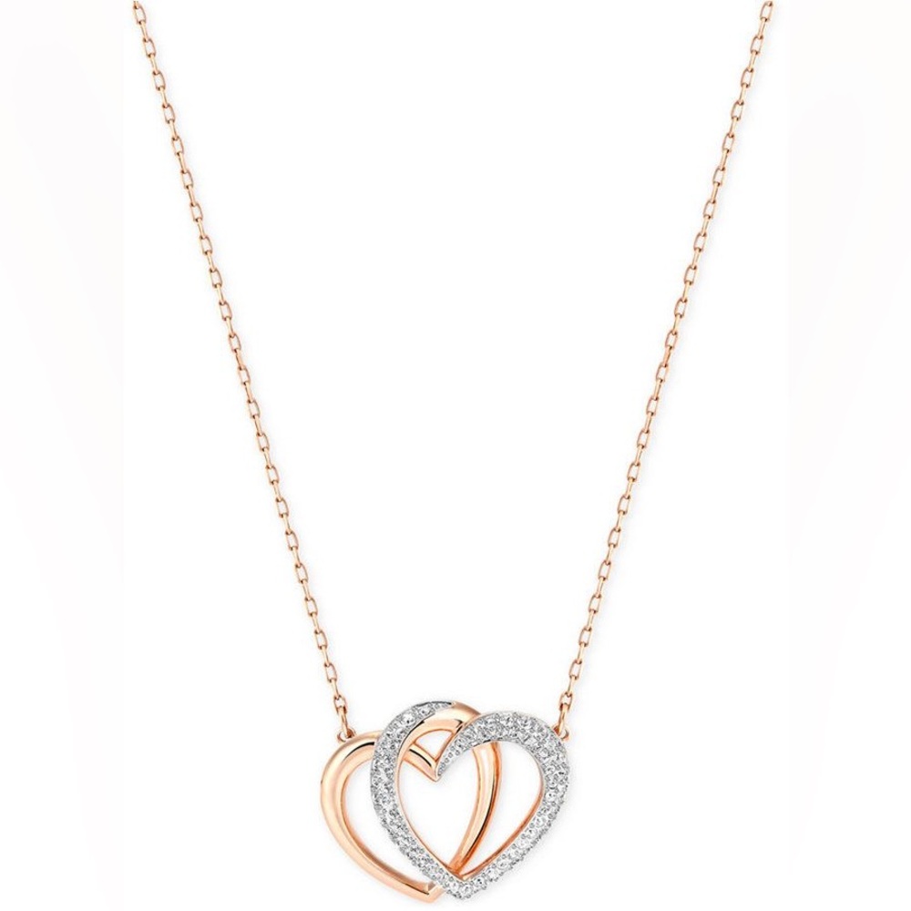 Swarovski Rose Gold and Silver Heart Necklace